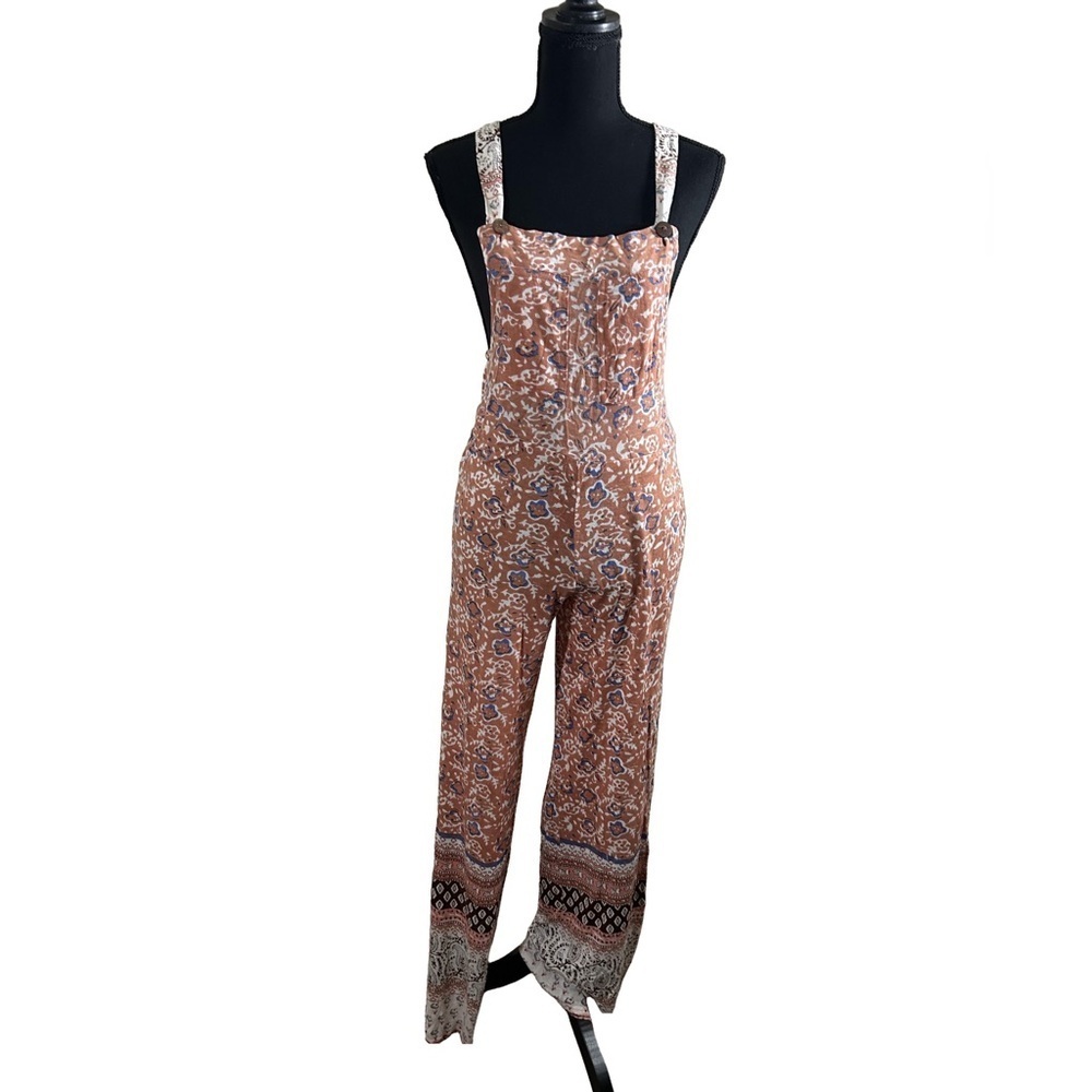 RAGA Women’s Soft Boho Blush-Colored Knit Overalls, Size XS